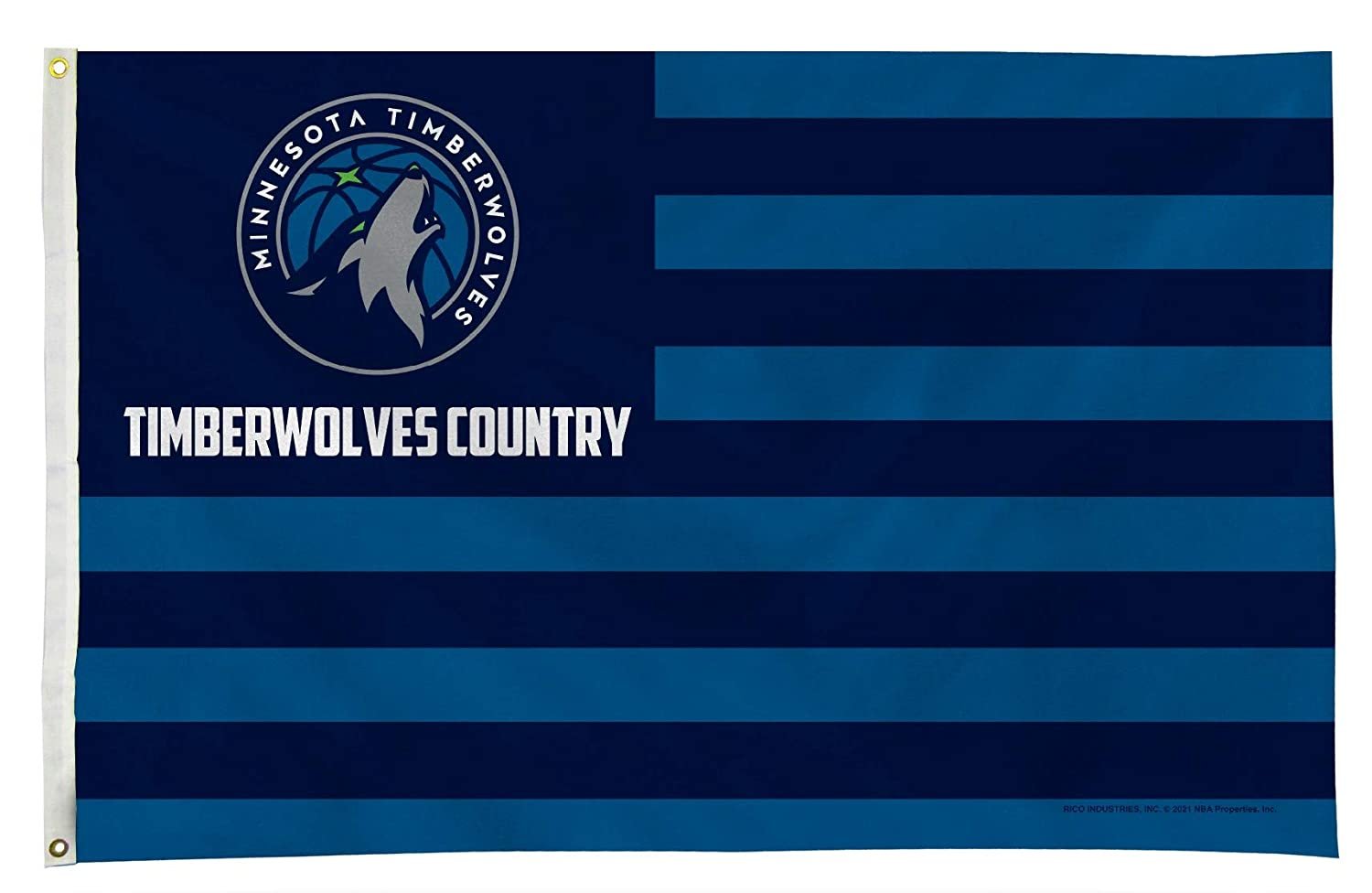 Minnesota Timberwolves Premium 3x5 Feet Flag Banner, Country Design, Metal Grommets, Outdoor Use, Single Sided