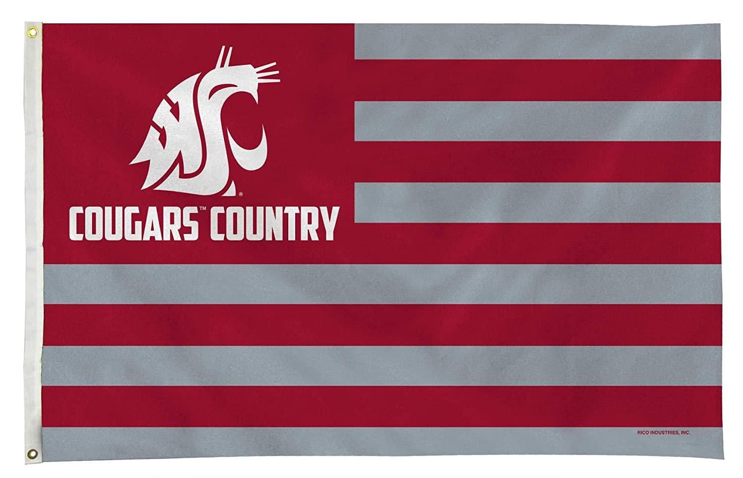 Washington State University Cougars Premium 3x5 Feet Flag Banner, Country Design, Metal Grommets, Outdoor Use, Single Sided