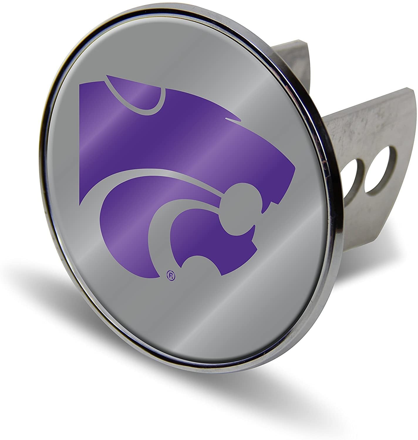 Kansas State University Wildcats Metal Hitch Cover, Laser Cut Mirrored Acrylic Display, 2 Inch Receiver
