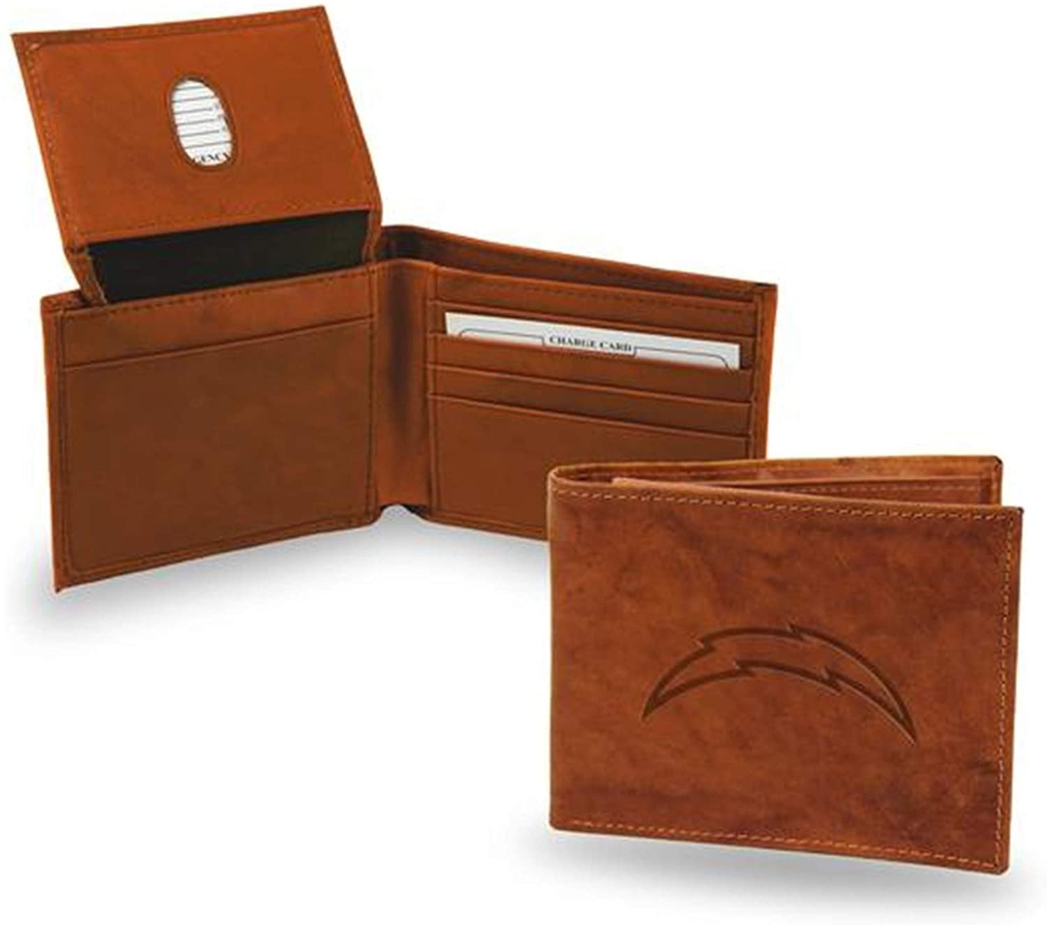 Virginia Tech Hokies Premium Brown Leather Wallet, Bifold Billfold, Embossed Laser Engraved