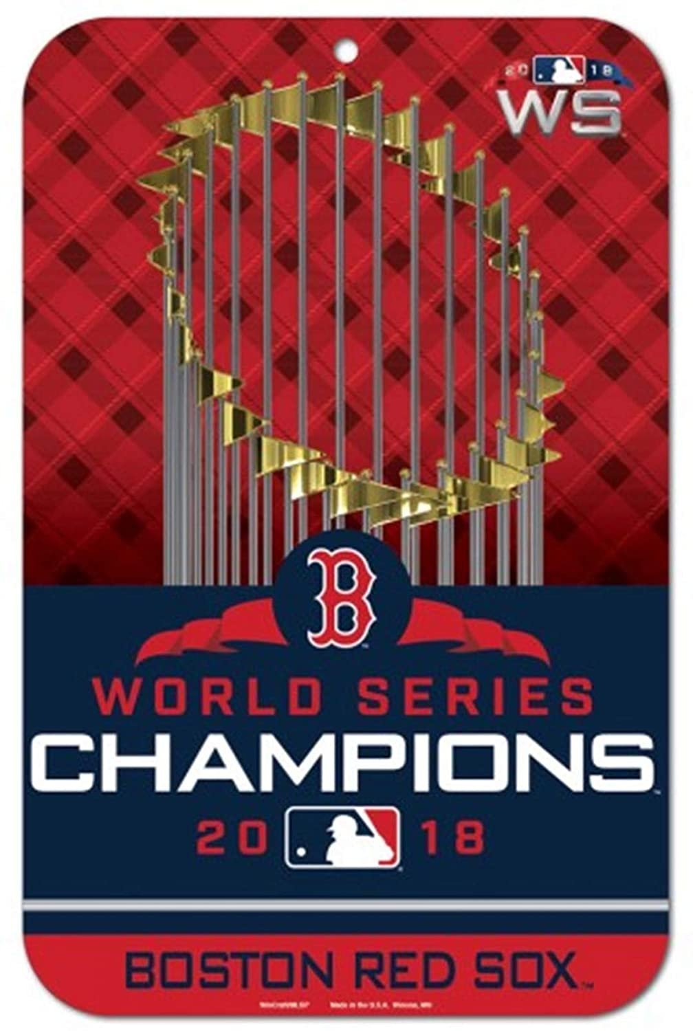 Boston Red Sox 2018 World Series Champions Reserved Plastic Parking Sign 11x17 Inch