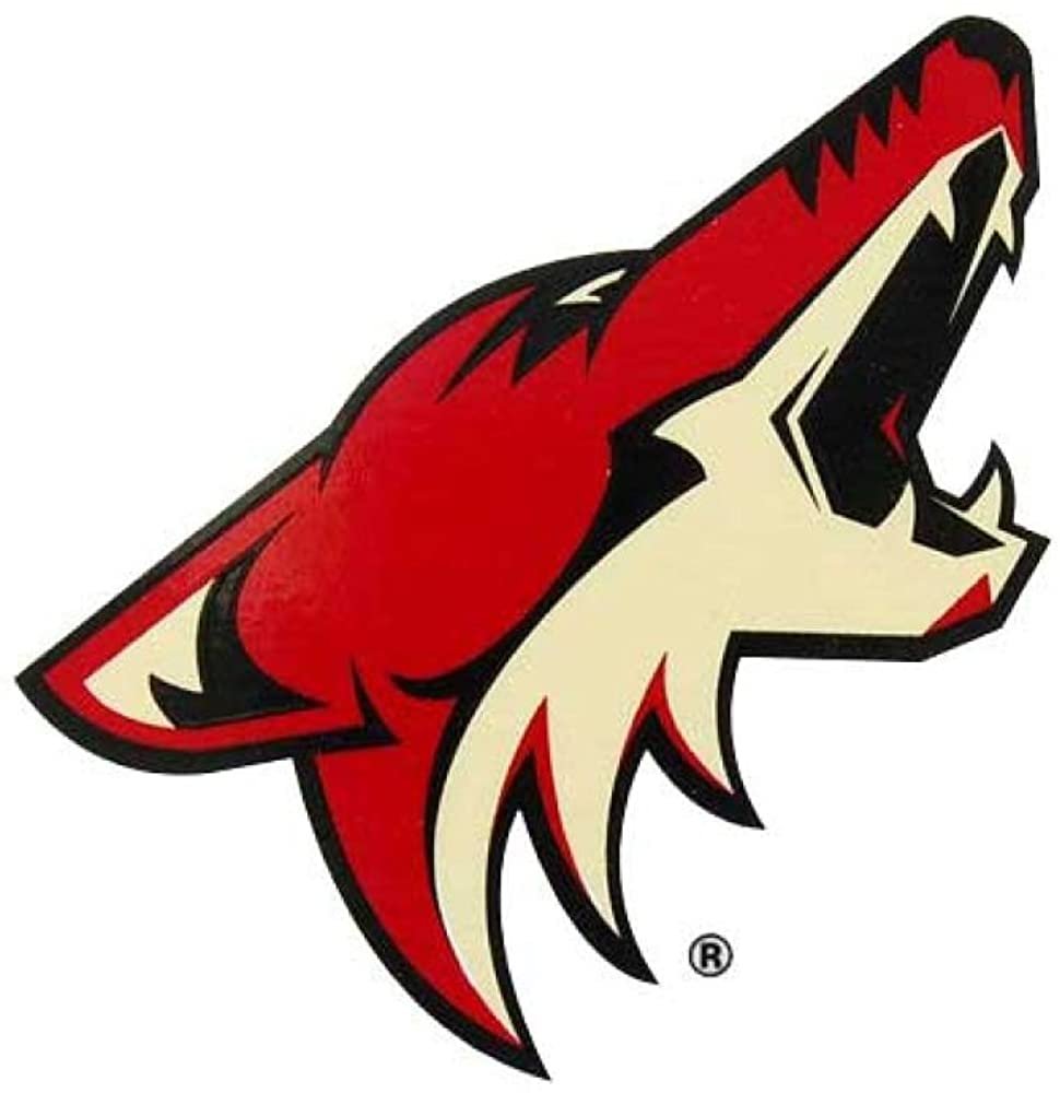 Arizona Coyotes Static Cling Decal Sticker, 3.5 Inch, Retro Logo, Clear Backing