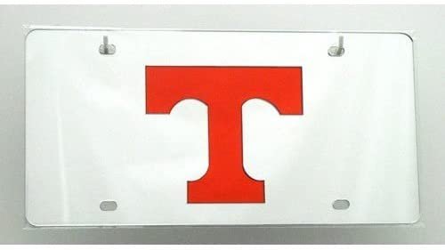 University of Tennessee Volunteers Laser Cut Tag License Plate Mirrored Acrylic Inlaid 6x12 Inch