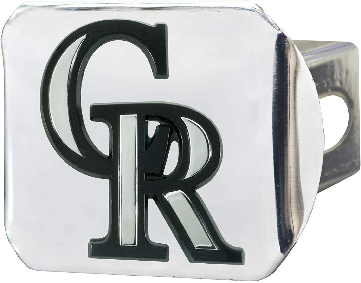 Colorado Rockies Hitch Cover Solid Metal with Raised Chrome Metal Emblem 2" Square Type III