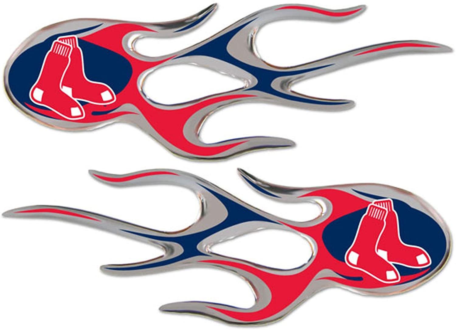 Rico Industries, Inc. Red Sox Air Puffed Raised Micro Flame Decal Pair Emblem Sticker Baseball