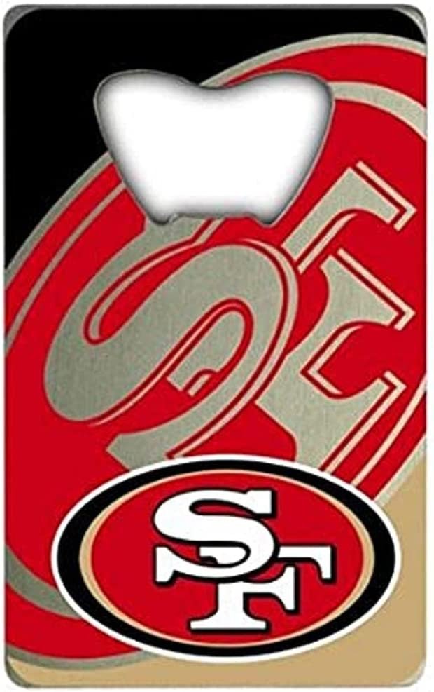 San Francisco 49ers Heavy Duty Metal Bottle Opener Credit Card Size 2 x 3.25 Inch