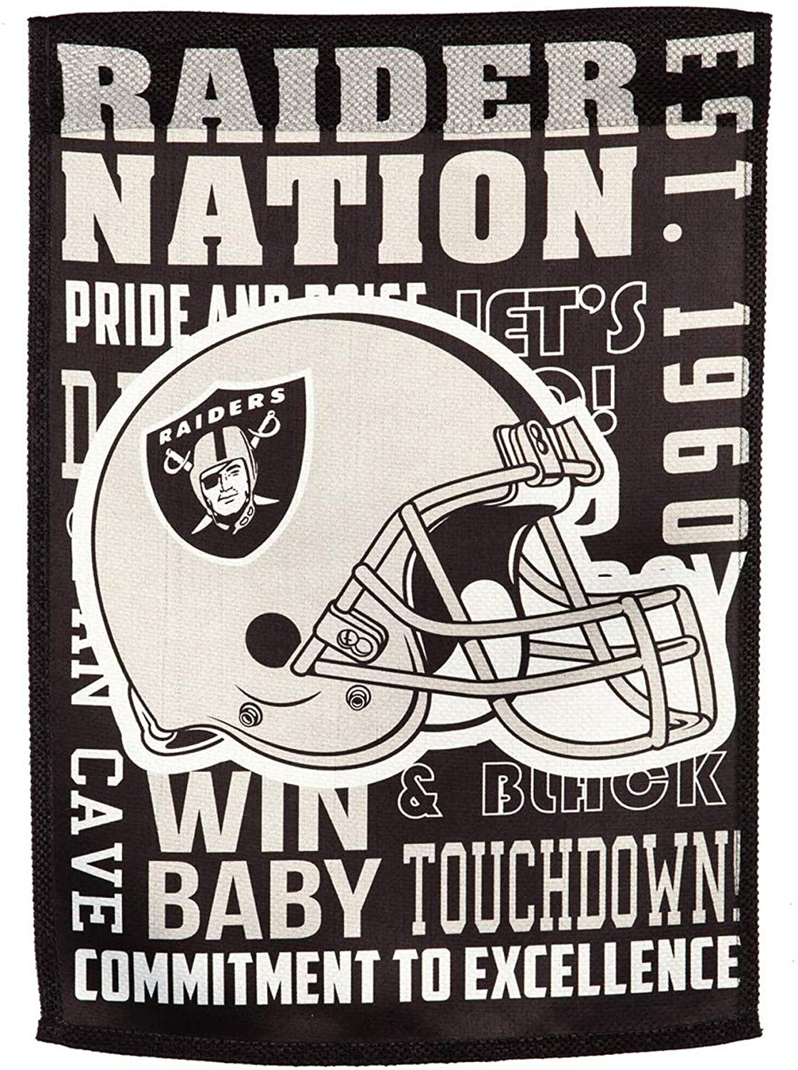 Las Vegas Raiders Premium Double Sided House Flag Banner, Fan Rules Style, 28x44 Inch, Display Pole Sold Separately