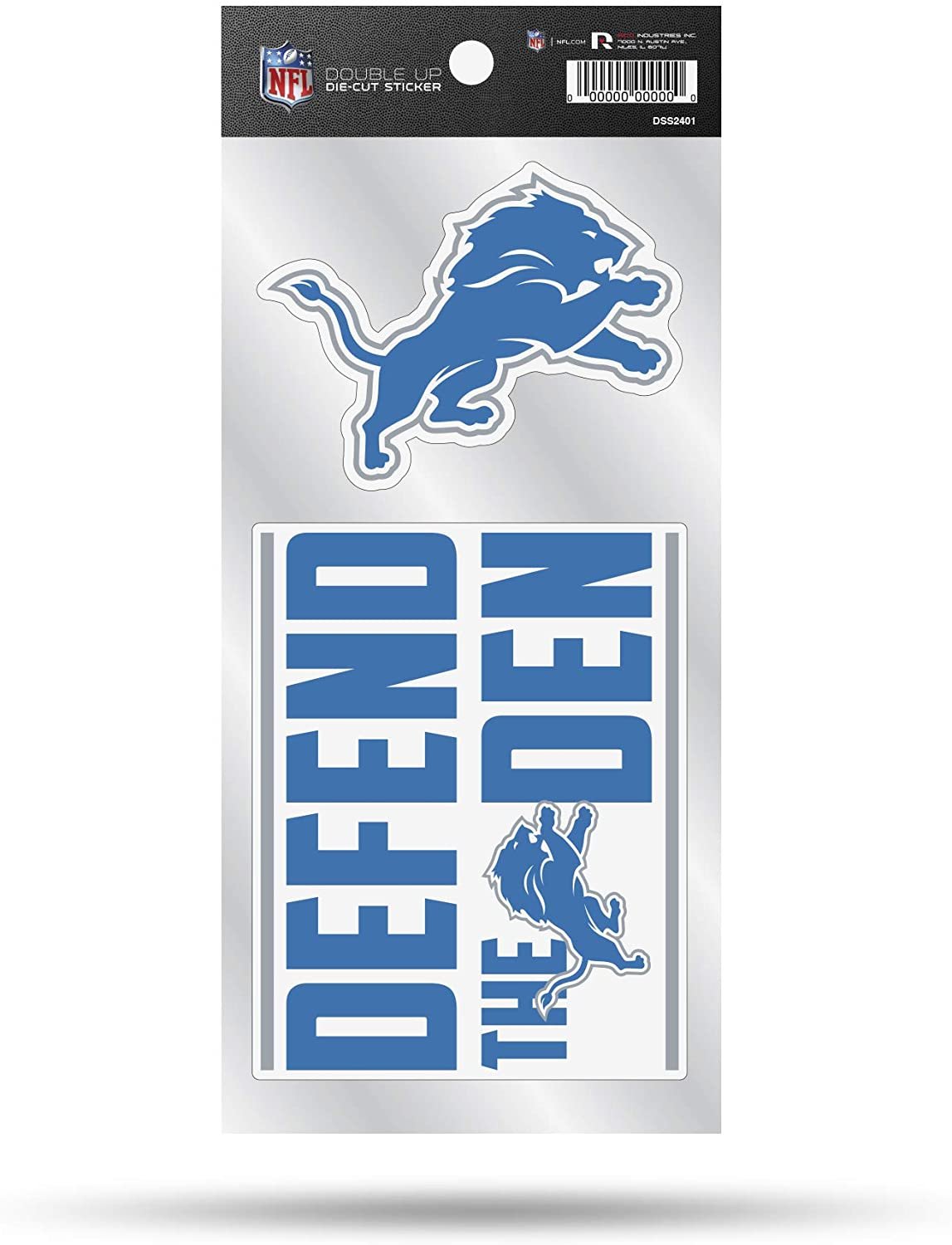 Detroit Lions Double Up Die Cut 2-Piece Sticker Sheet