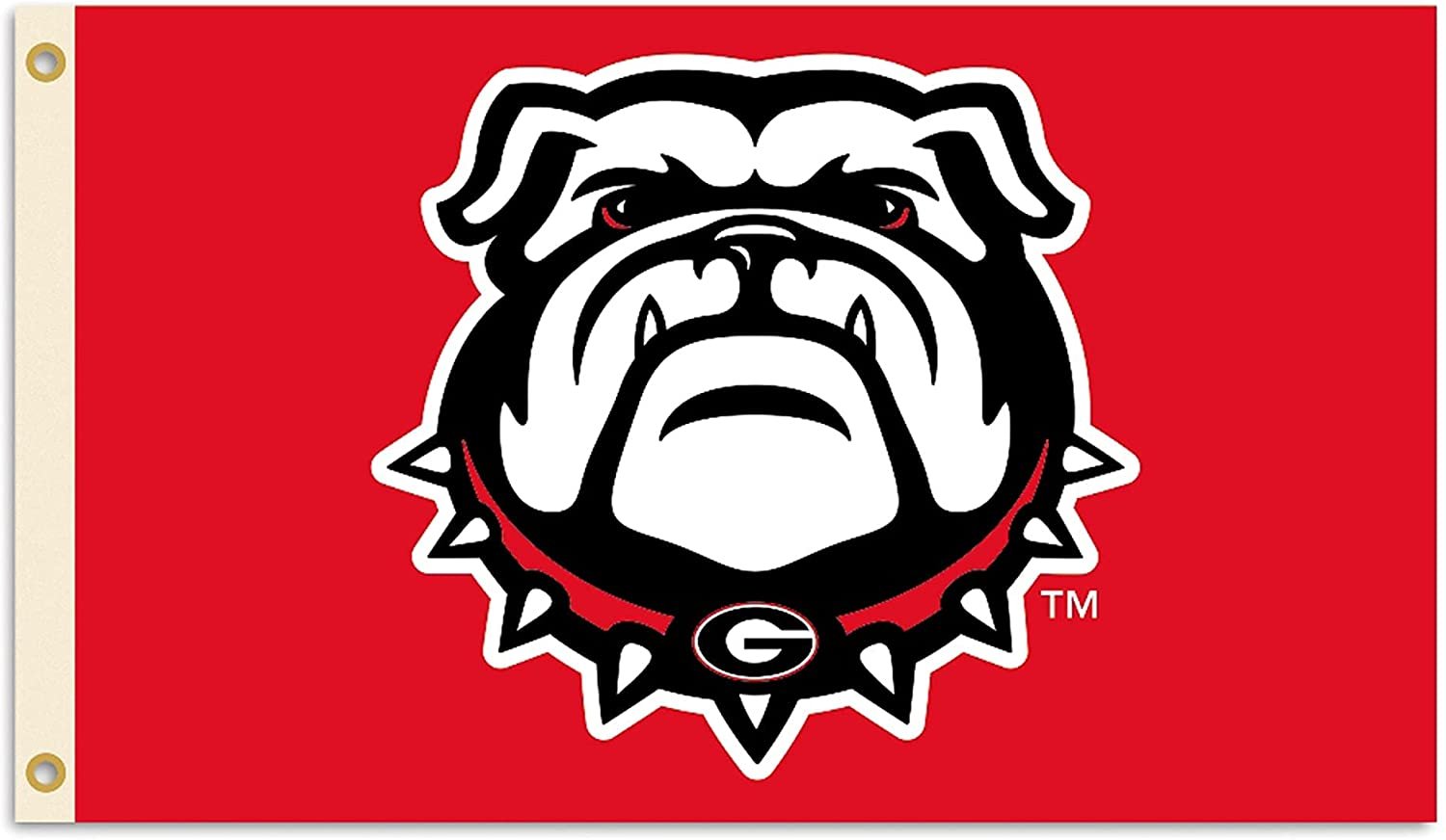 University of Georgia Bulldogs Premium 3x5 Feet Flag Banner, Mascot Logo Design, Metal Grommets, Outdoor Use, Single Sided