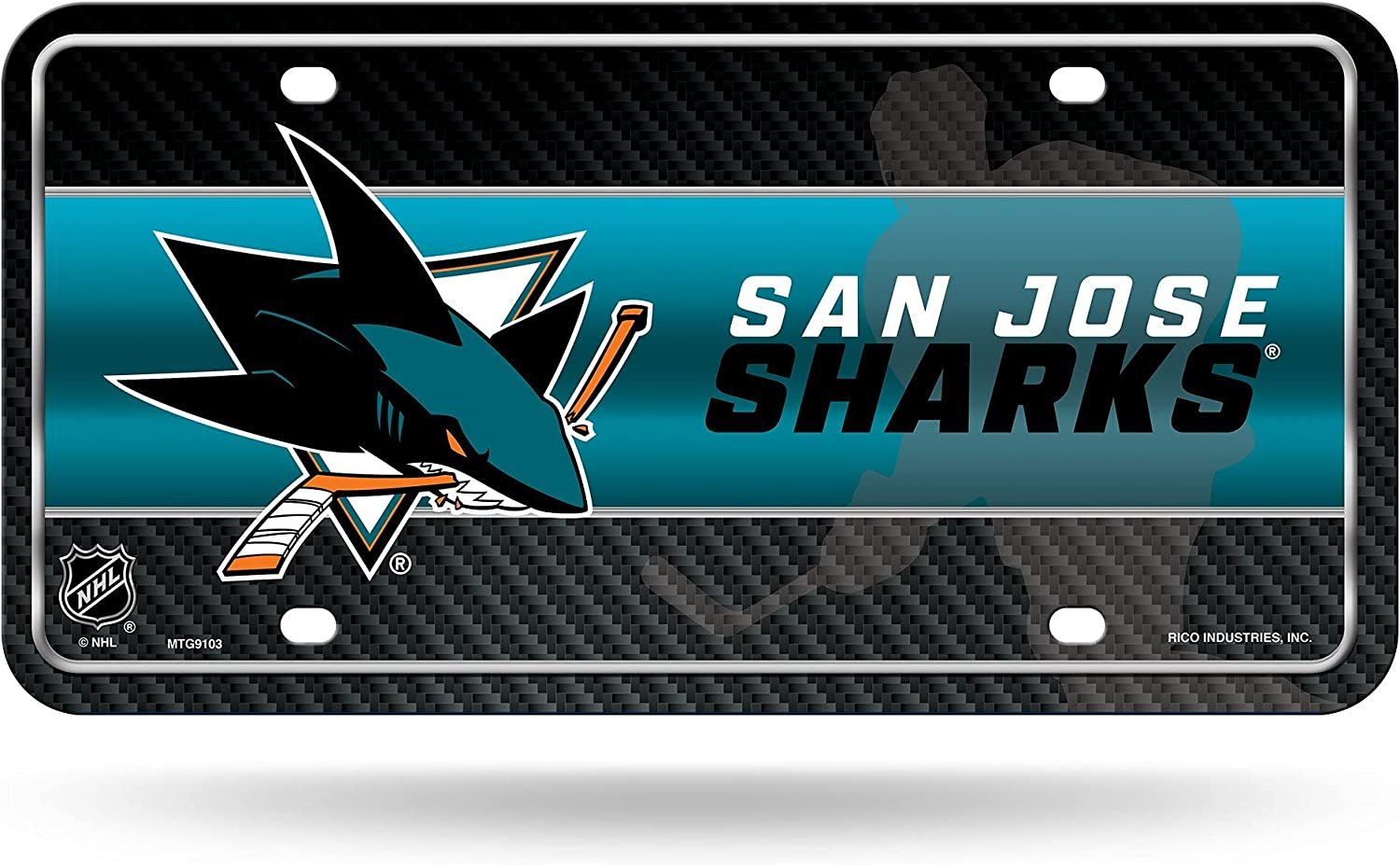 San Jose Sharks Metal License Plate Tag ALuminum Novelty 12x6 Inch City Design
