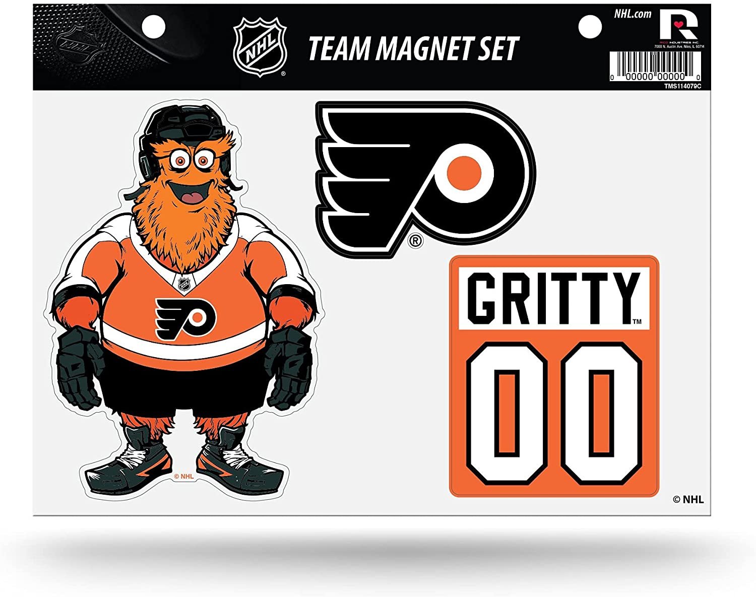 Philadelphia Flyers GRITTY Die Cut Team Magnet Set Sheet