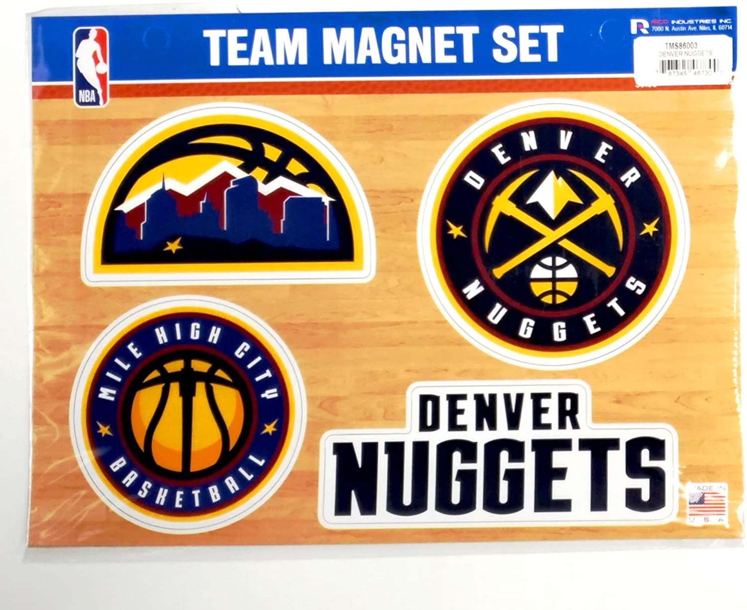 Denver Nuggets Multi Die Cut Team Magnet Sheet Auto Home NBA Basketball