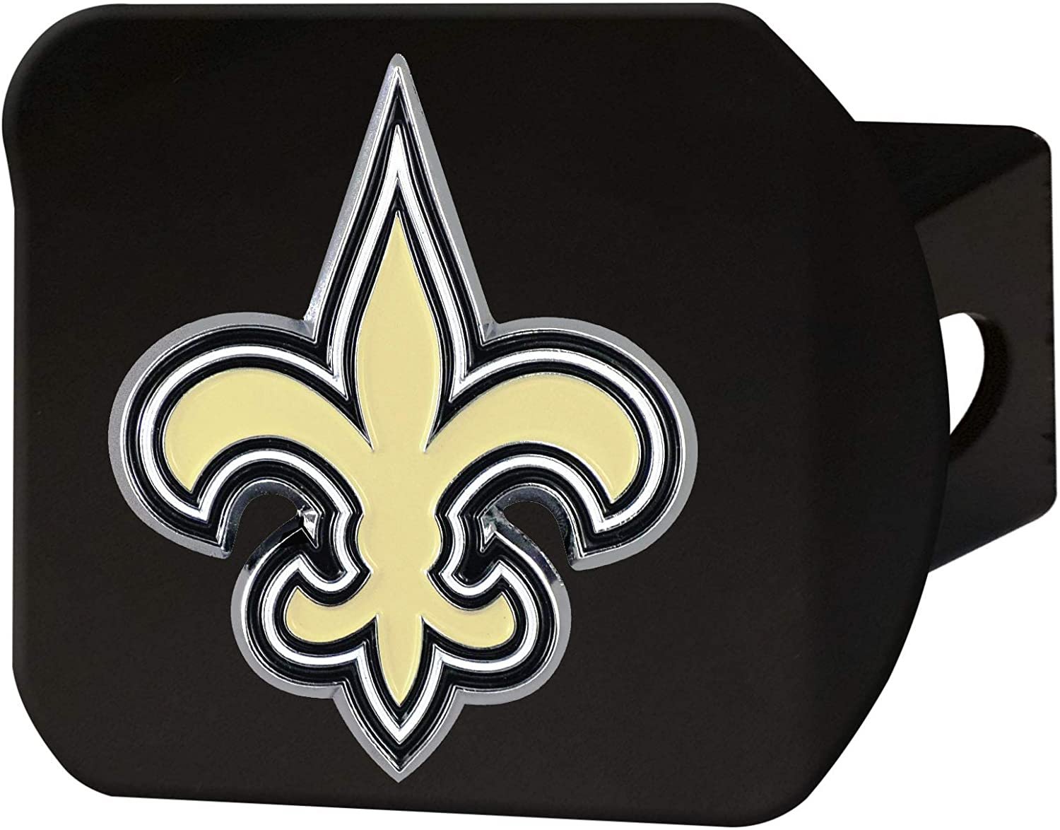 New Orleans Saints Hitch Cover Black Solid Metal with Raised Color Metal Emblem 2" Square Type III