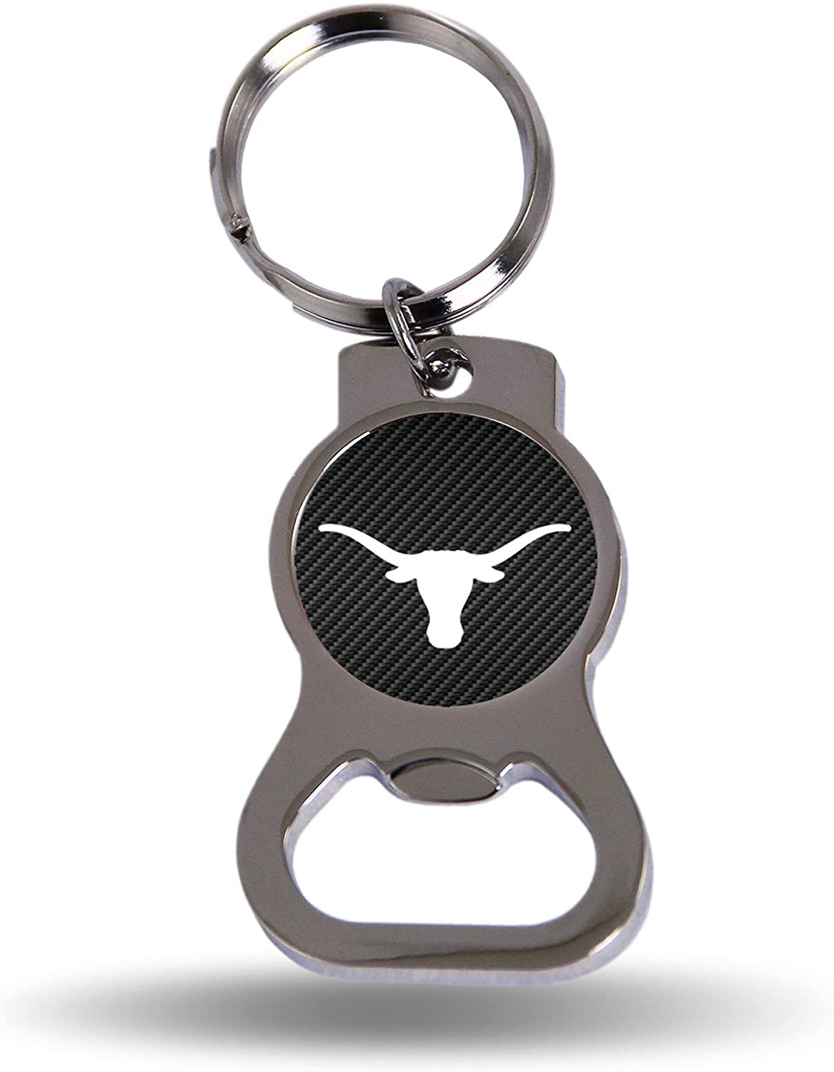University of Texas Longhorns Keychain Bottle Opener Carbon Fiber Design Metal
