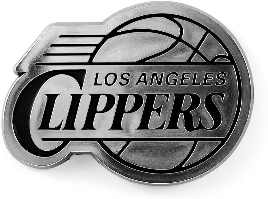 Los Angeles Clippers Auto Emblem, Silver Chrome Color, Raised Molded Shape Cut Plastic, Adhesive Tape Backing