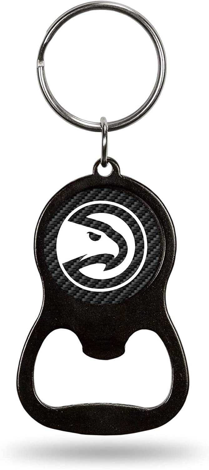 Atlanta Hawks Keychain Bottle Opener Carbon Fiber Design Metal Basketball