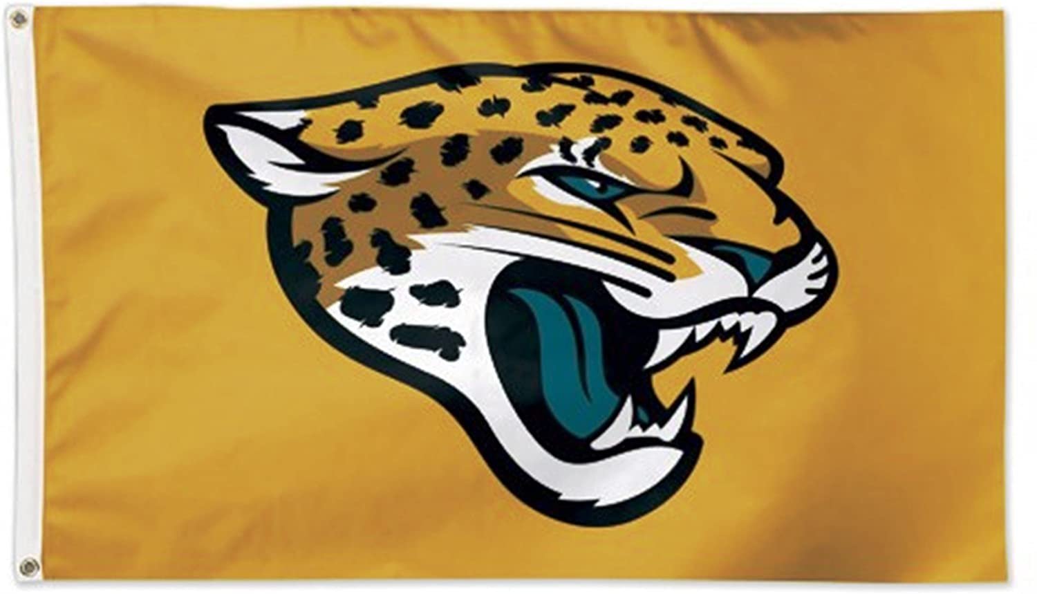 Jacksonville Jaguars Premium 3x5 Feet Flag Banner, Gold Design, Metal Grommets, Outdoor Use, Single Sided