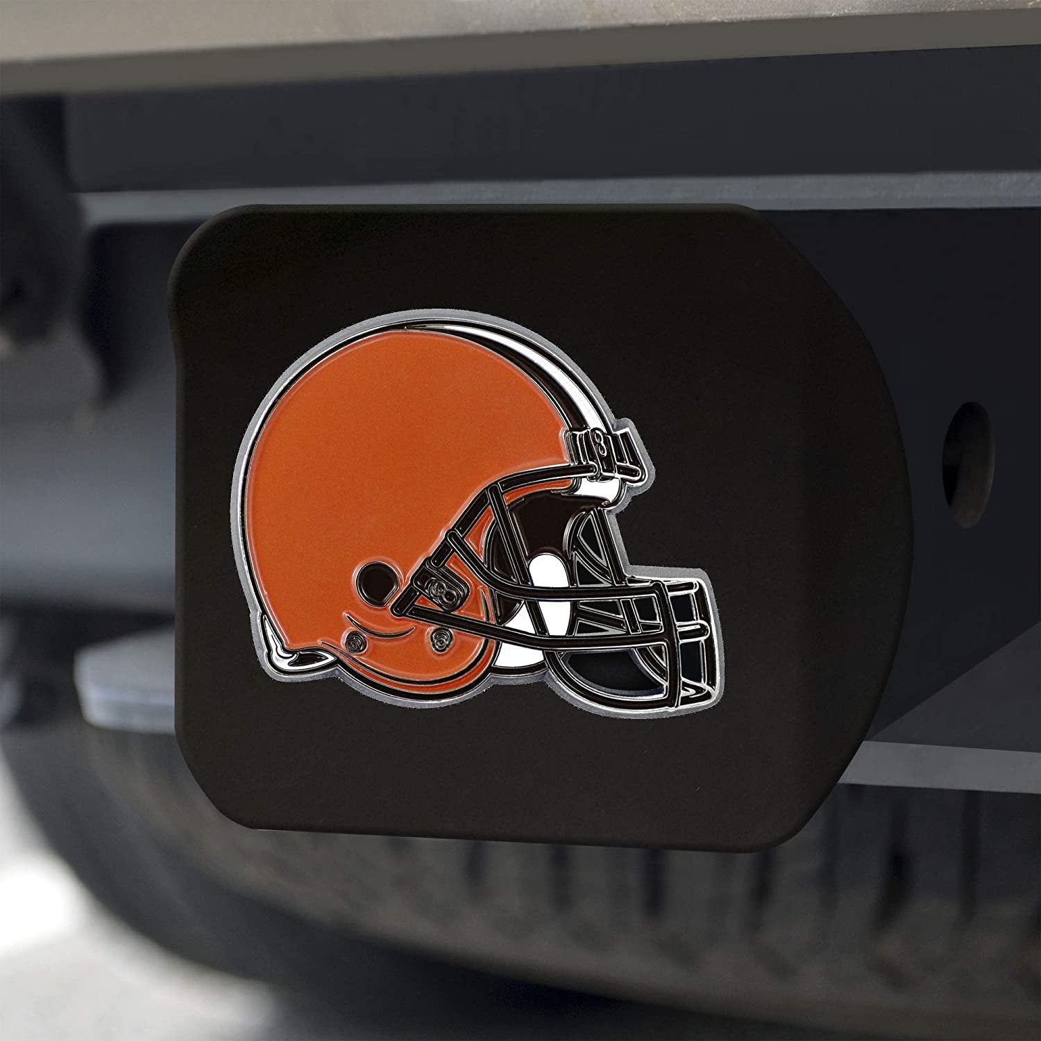 Cleveland Browns Hitch Cover Black Solid Metal with Raised Color Metal Emblem 2" Square Type III