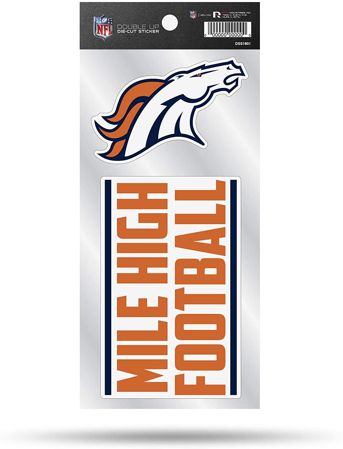 Denver Broncos Double Up Die Cut 2-Piece Sticker Sheet