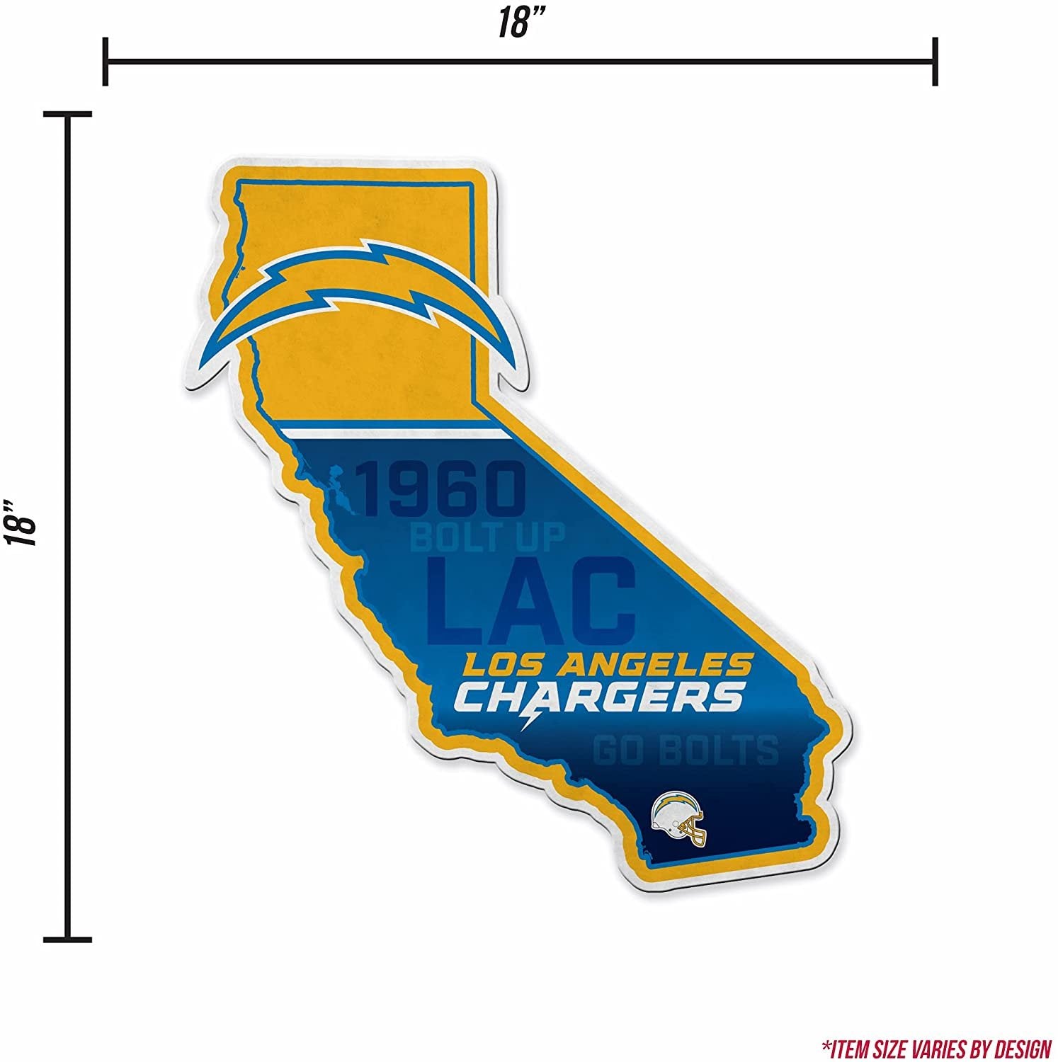 Los Angeles Chargers Pennant State Shape 18 Inch Soft Felt