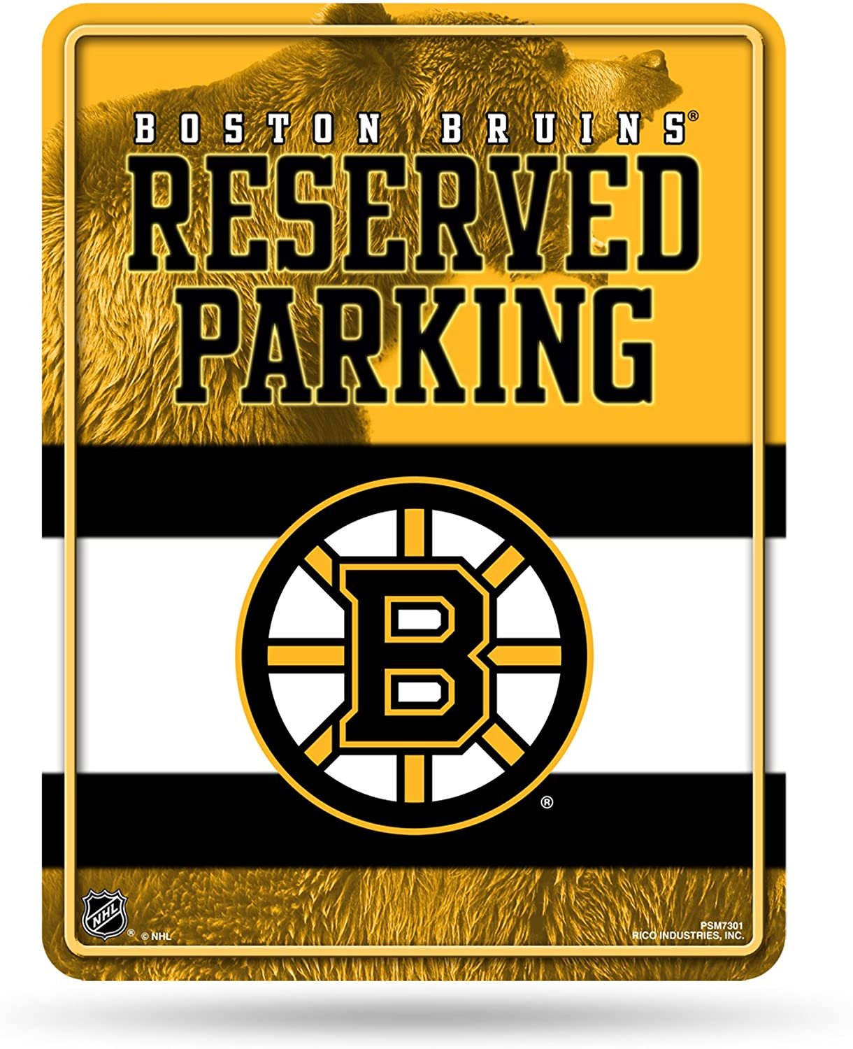 Boston Bruins Metal Parking Sign, Reserved, 8.5 x 11 Inch, High Resolution