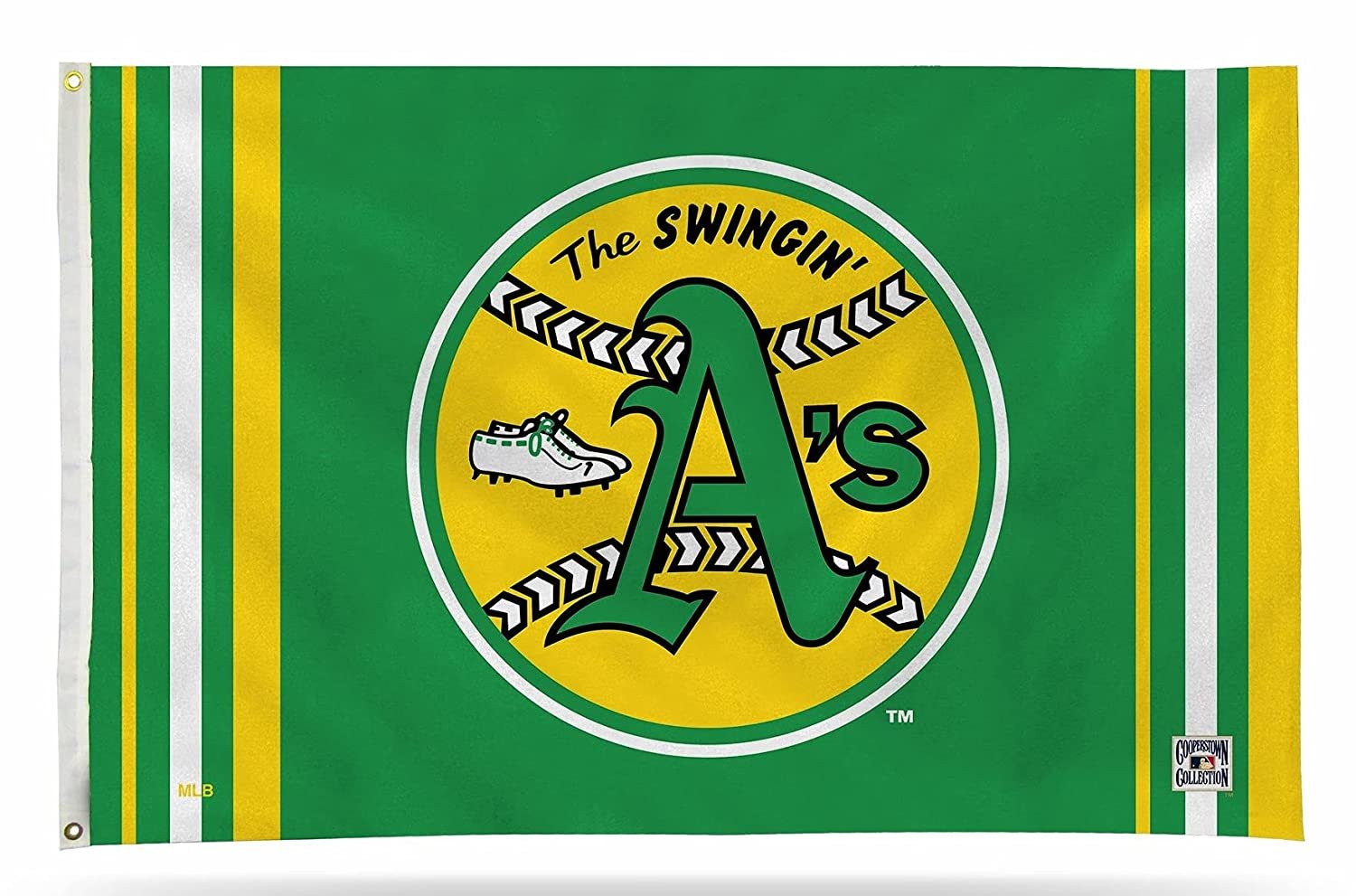 Oakland Athletics A's Premium 3x5 Feet Flag Banner, Retro Logo, Metal Grommets, Outdoor Indoor, Single Sided