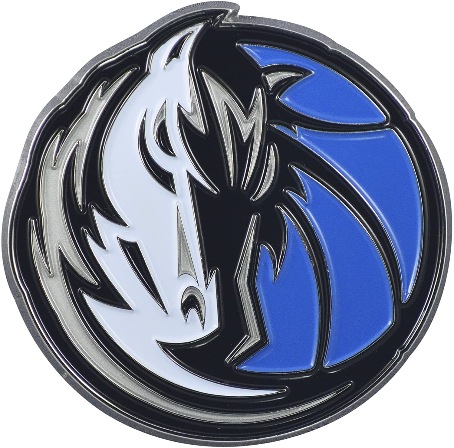 Dallas Mavericks Premium Solid Metal Raised Auto Emblem, Shape Cut, Adhesive Backing