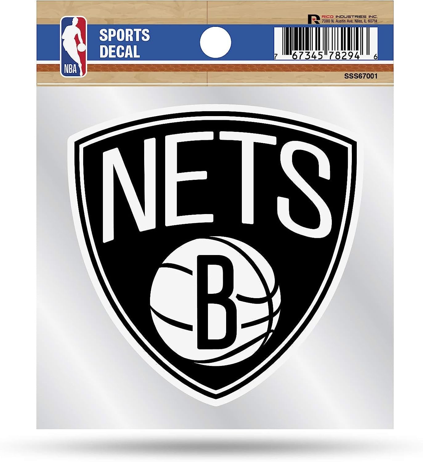 Brooklyn Nets 4x4 Die Cut Inch Decal Sticker Flat Vinyl, Primary Logo, Clear Backing