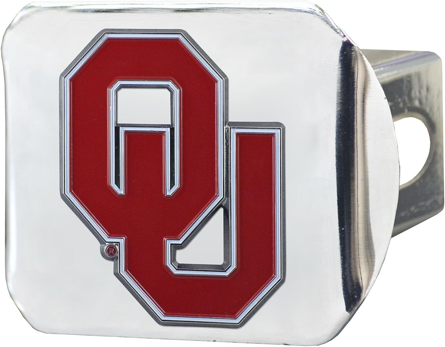 University of Oklahoma Sooners Hitch Cover Solid Metal Color Emblem 2 Inch Square Type III