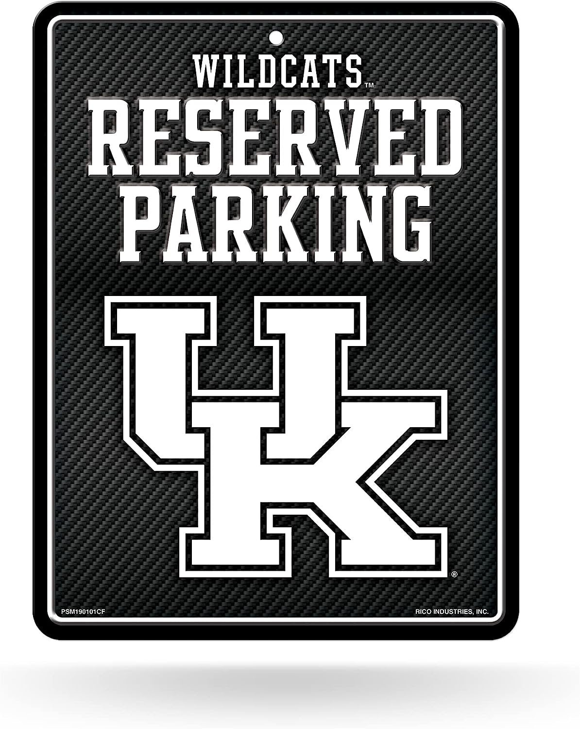 University of Kentucky Wildcats Metal Parking Novelty Wall Sign 8.5 x 11 Inch Carbon Fiber Design