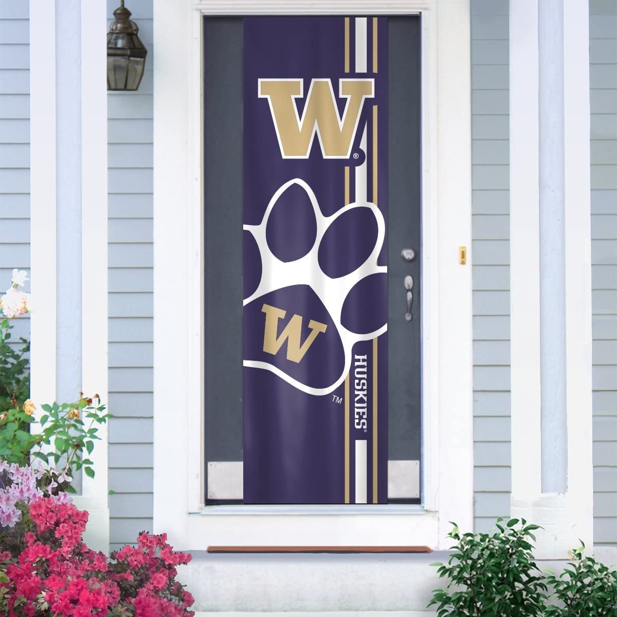 University of Washington Huskies Door Banner Flag, 84 x 24 Inch, Elastic Straps on Back, House or Office