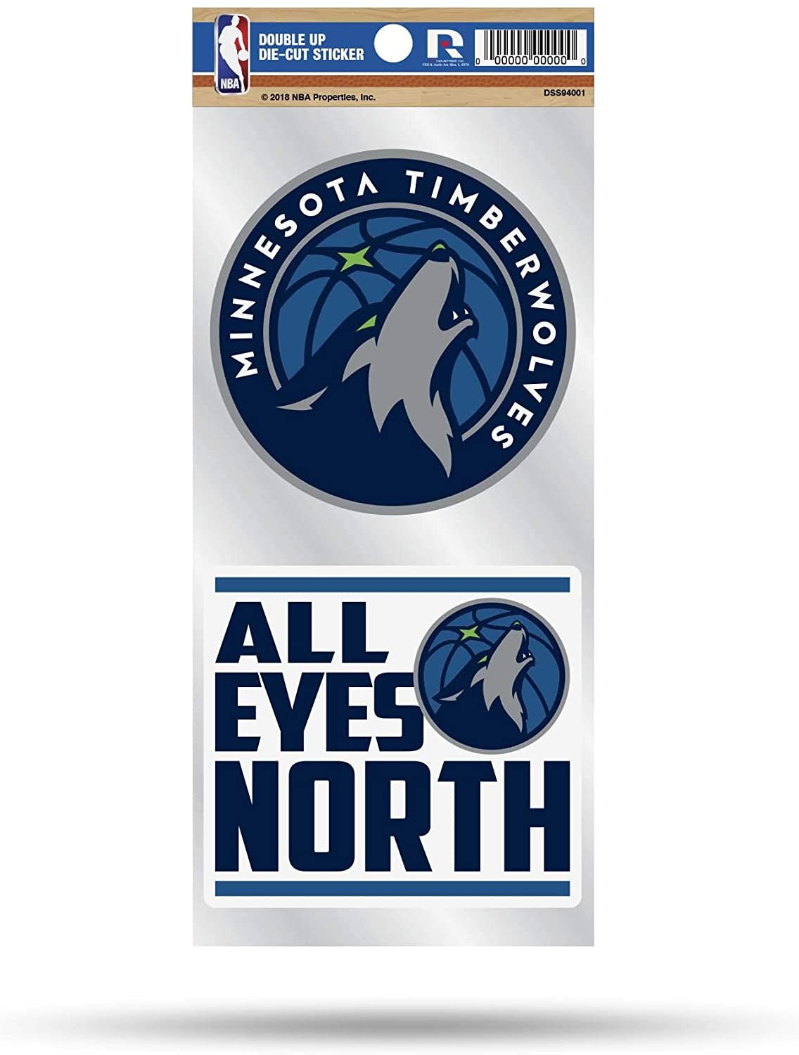 Minnesota Timberwolves Double Up Die Cut 2-Piece Sticker Sheet