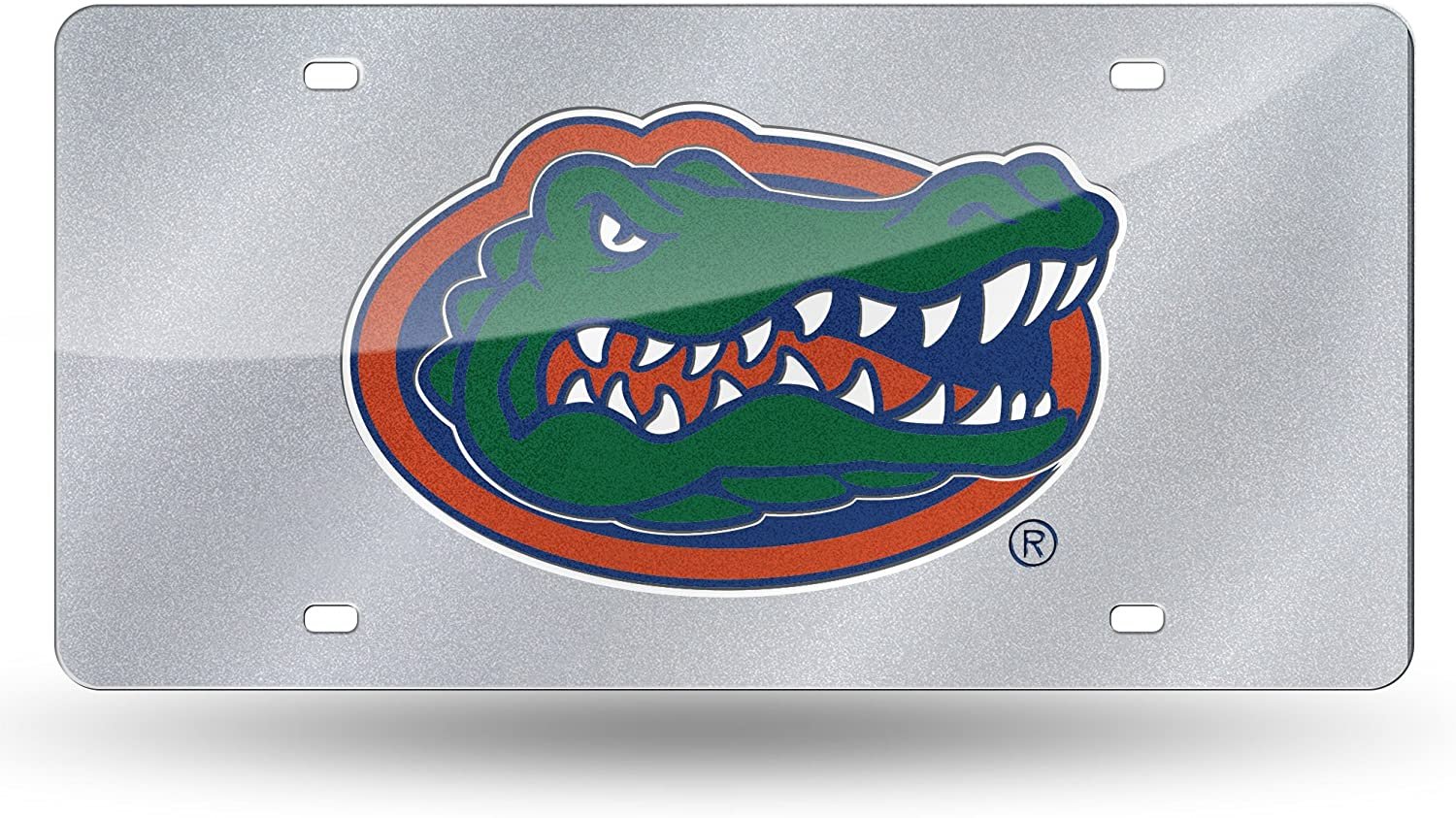 University of Florida Gators Laser Cut Tag License Plate, Bling Design, Mirrored Acrylic Inlaid, 12x6 Inch