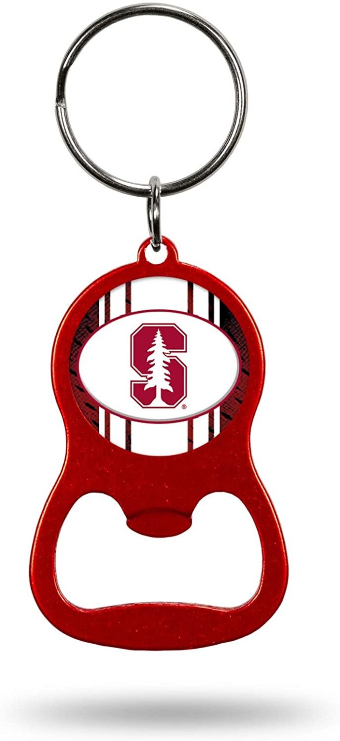 Stanford University Cardinal Premium Solid Metal Bottle Opener Keychain, Key Ring, Team Color