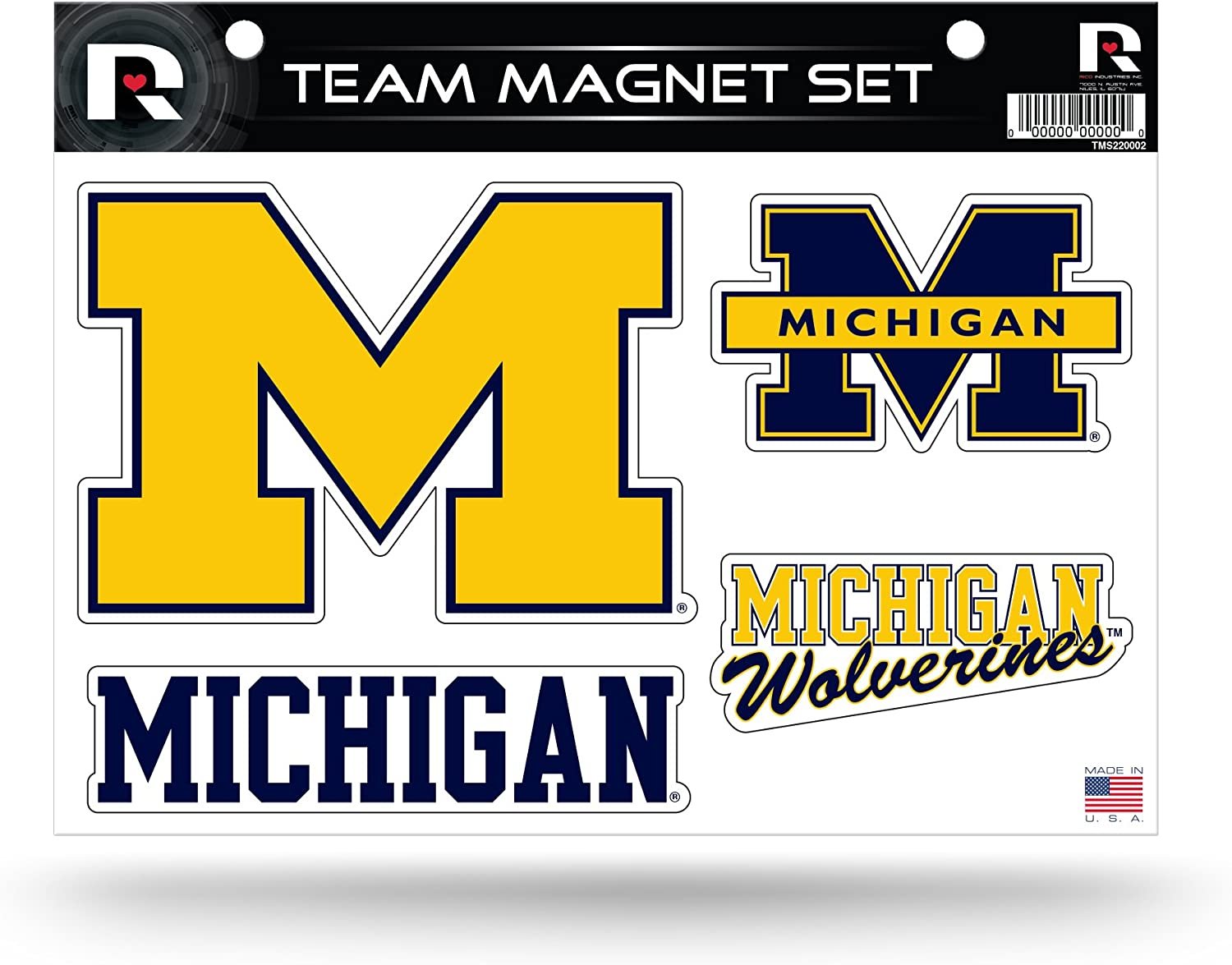 Michigan Wolverines University of Multi Magnet Sheet Shape Cut 8x11 Inch