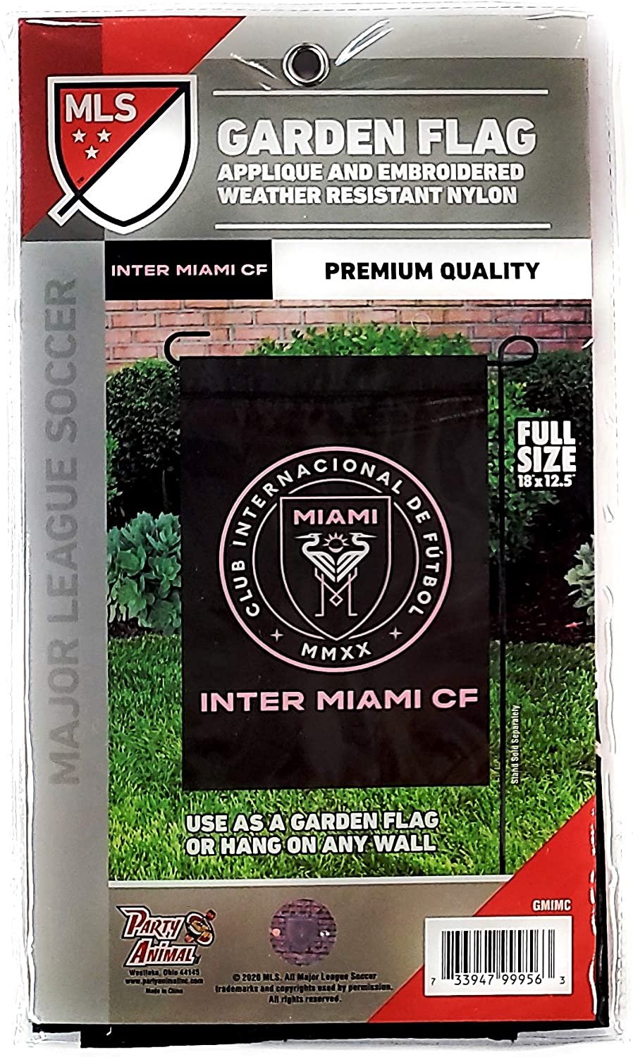 Inter Miami MLS Premium Garden Flag Banner, Embroidered, 13x18 Inch