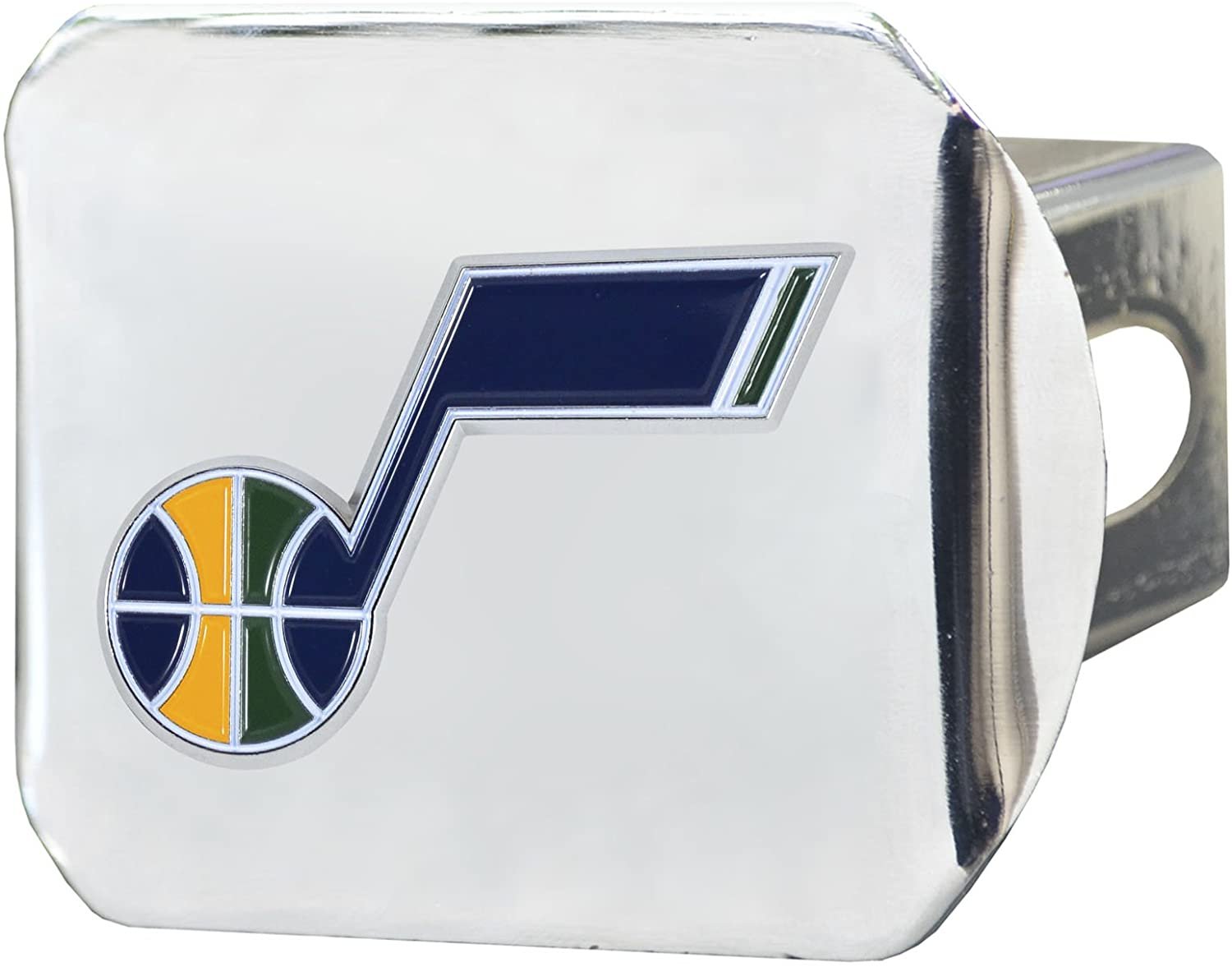 Utah Jazz Hitch Cover Solid Metal with Raised Color Metal Emblem 2" Square Type III