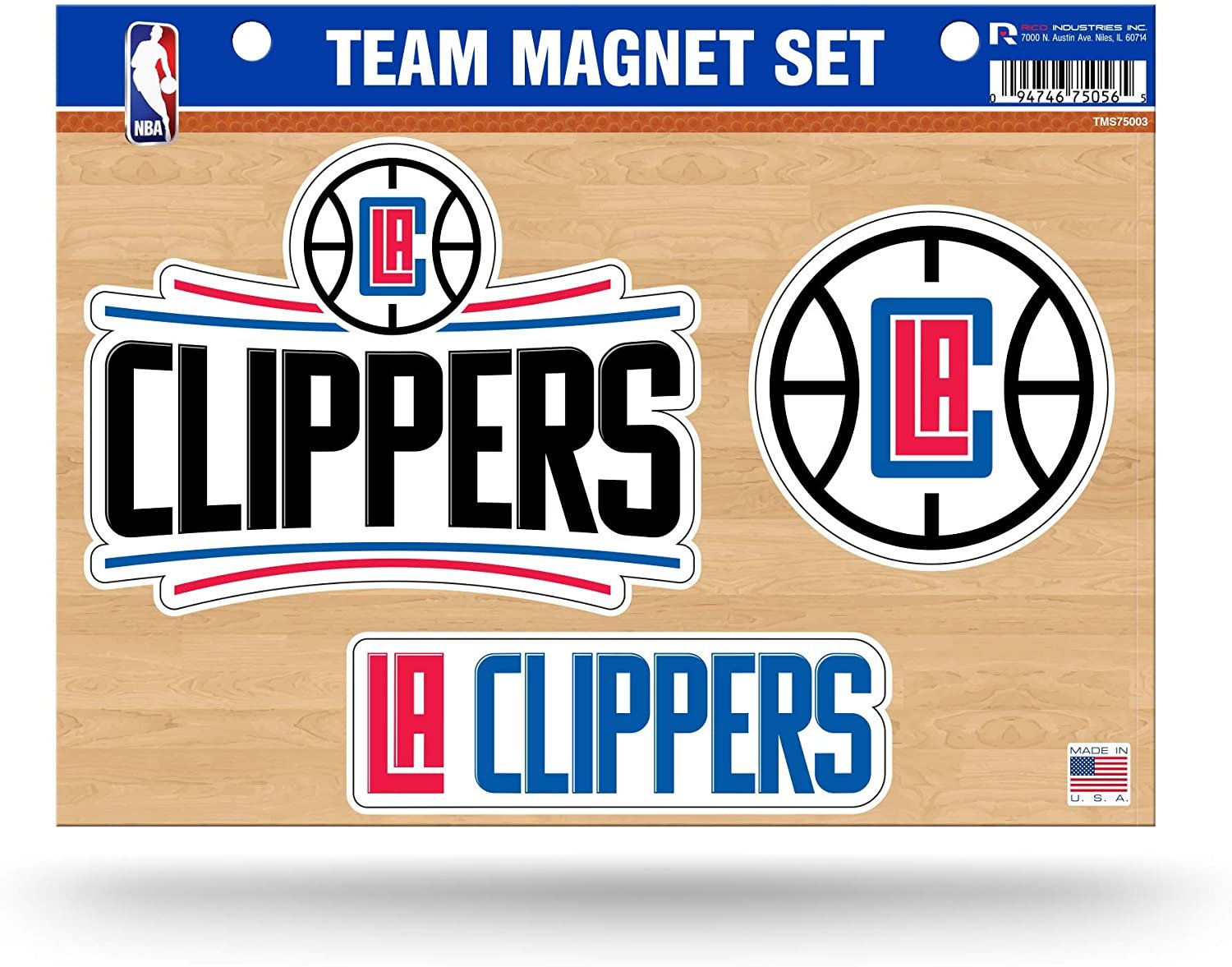 Los Angeles Clippers Team Multi Magnet Set, 8.5x11 Inch Sheet, Die Cut, Auto Home