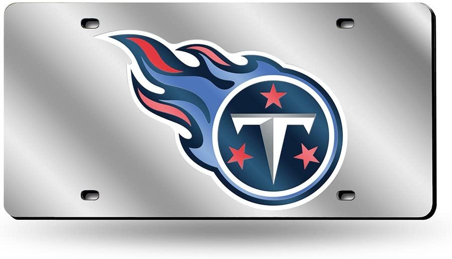 Tennessee Titans Premium Laser Cut Tag License Plate, Mirrored Acrylic Inlaid, 12x6 Inch