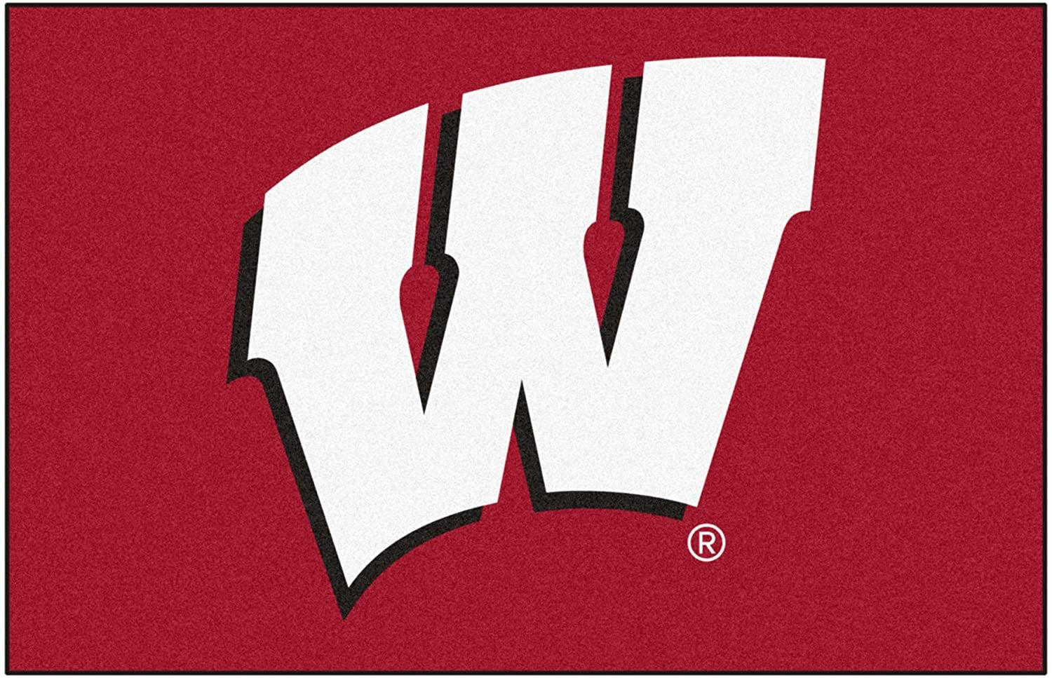 University of Wisconsin Badgers Floor Mat Area Rug, 20x30 Inch, Nylon, Anti-Skid Backing