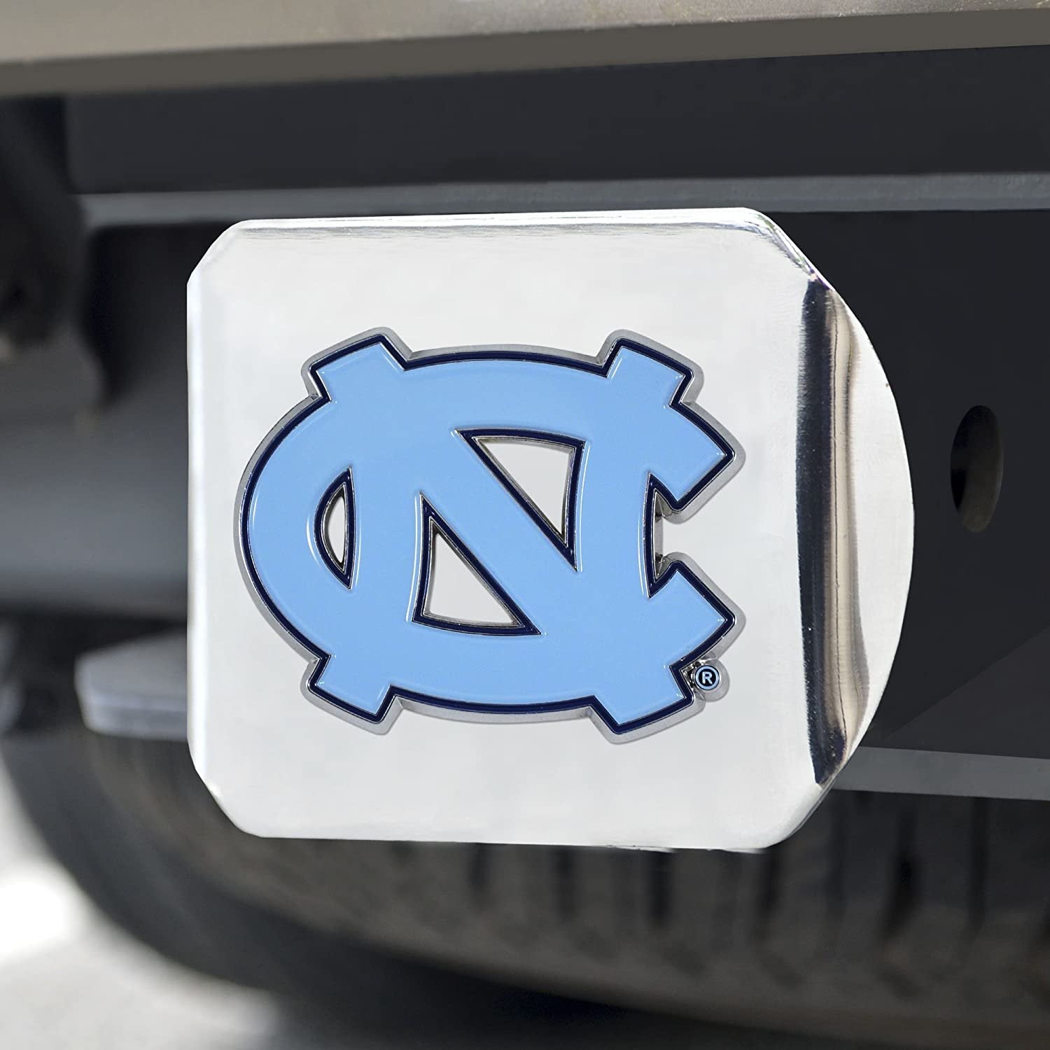 North Carolina Tar Heels Hitch Cover Solid Metal with Raised Color Metal Emblem 2" Square Type III University of