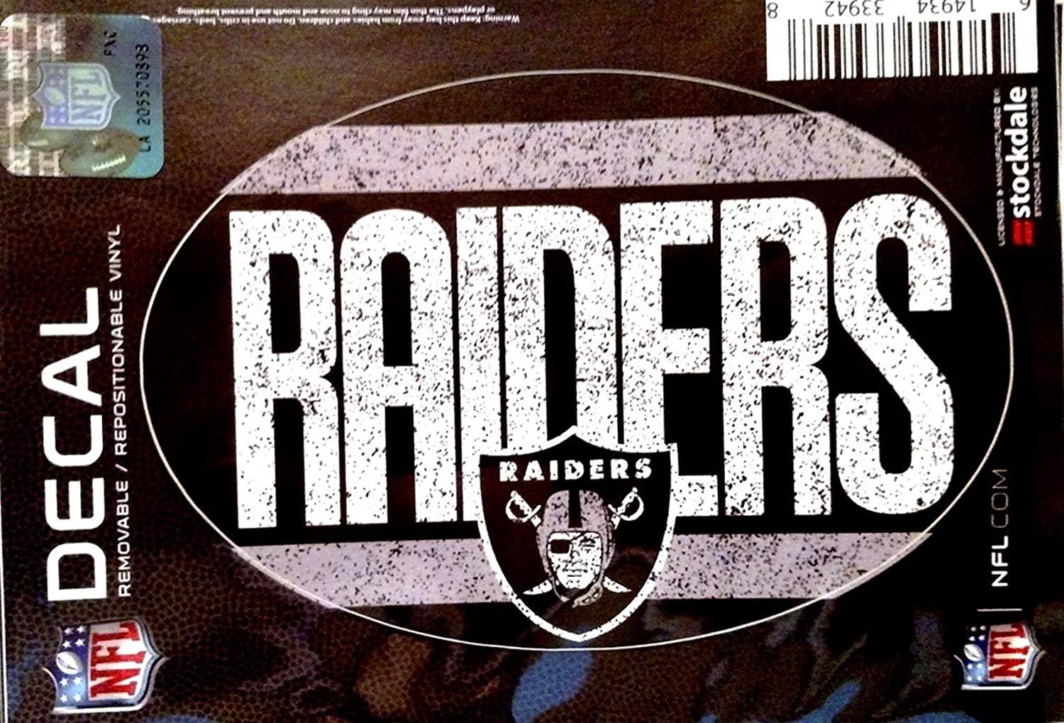 Las Vegas Raiders 5x7 Oval Vintage Design Decal Flat Vinyl Reusable Repositionable Auto Home Oakland Football