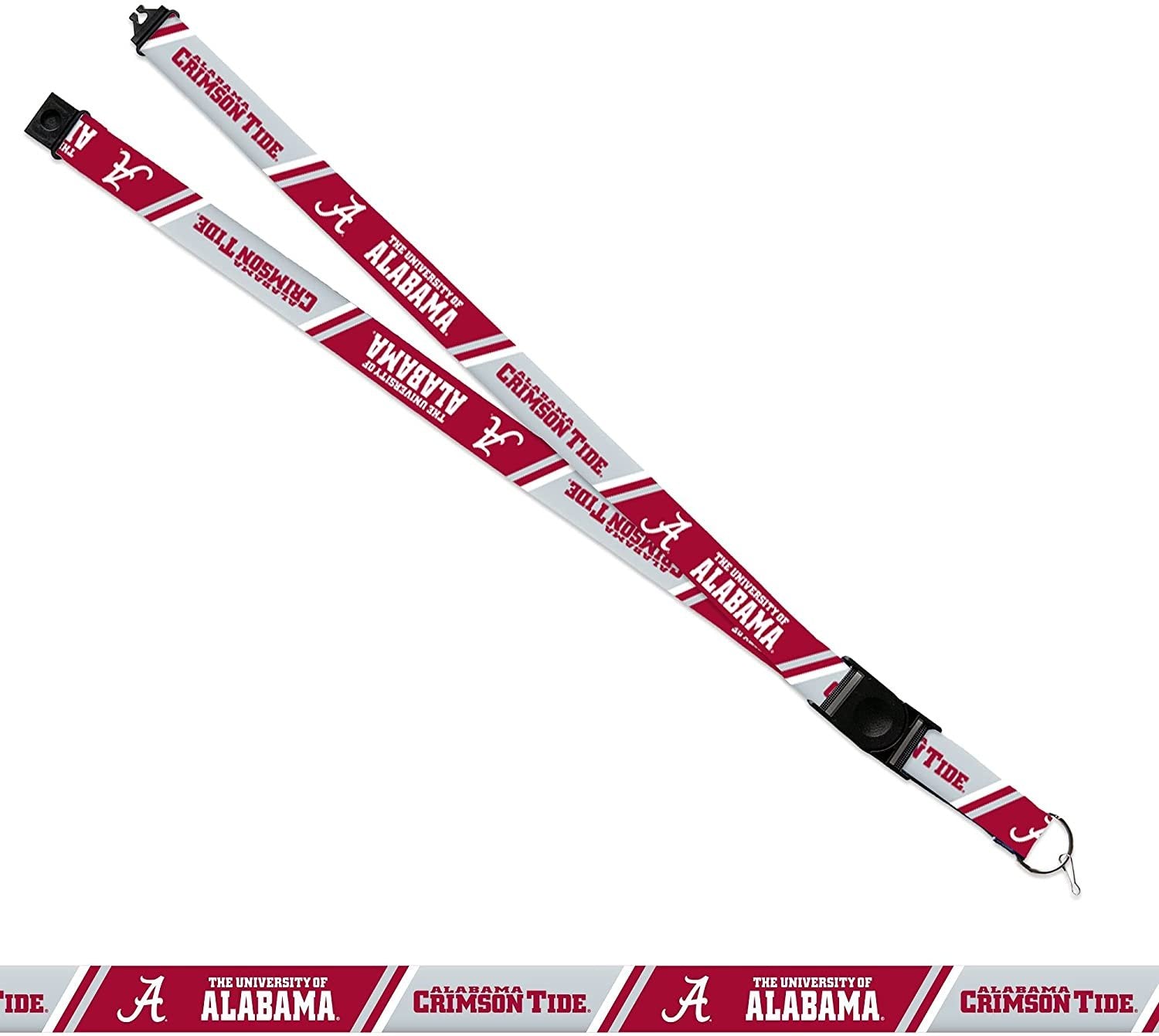 University of Alabama Crimson Tide Lanyard Keychain Double Sided 18 Inch Button Clip Safety Breakaway