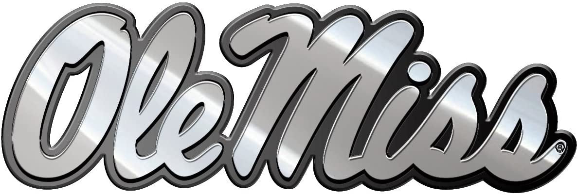 Mississippi Ole Miss Rebels Premium Solid Metal Auto Emblem Chrome