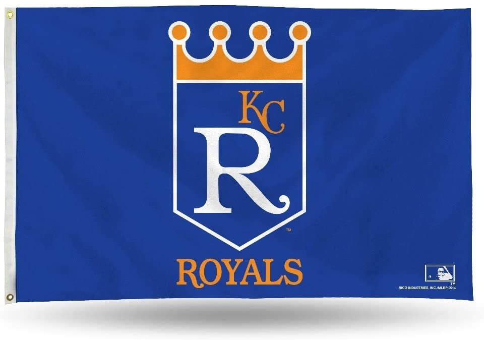 Kansas City Royals Premium 3x5 Feet Flag Banner, Retro Logo, Metal Grommets, Outdoor Indoor, Single Sided