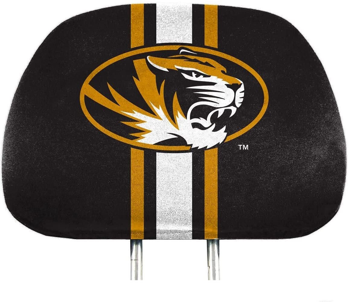 University of Missouri Tigers Premium Pair of Auto Head Rest Covers, Full Color Printed, Elastic, 10x14 Inch