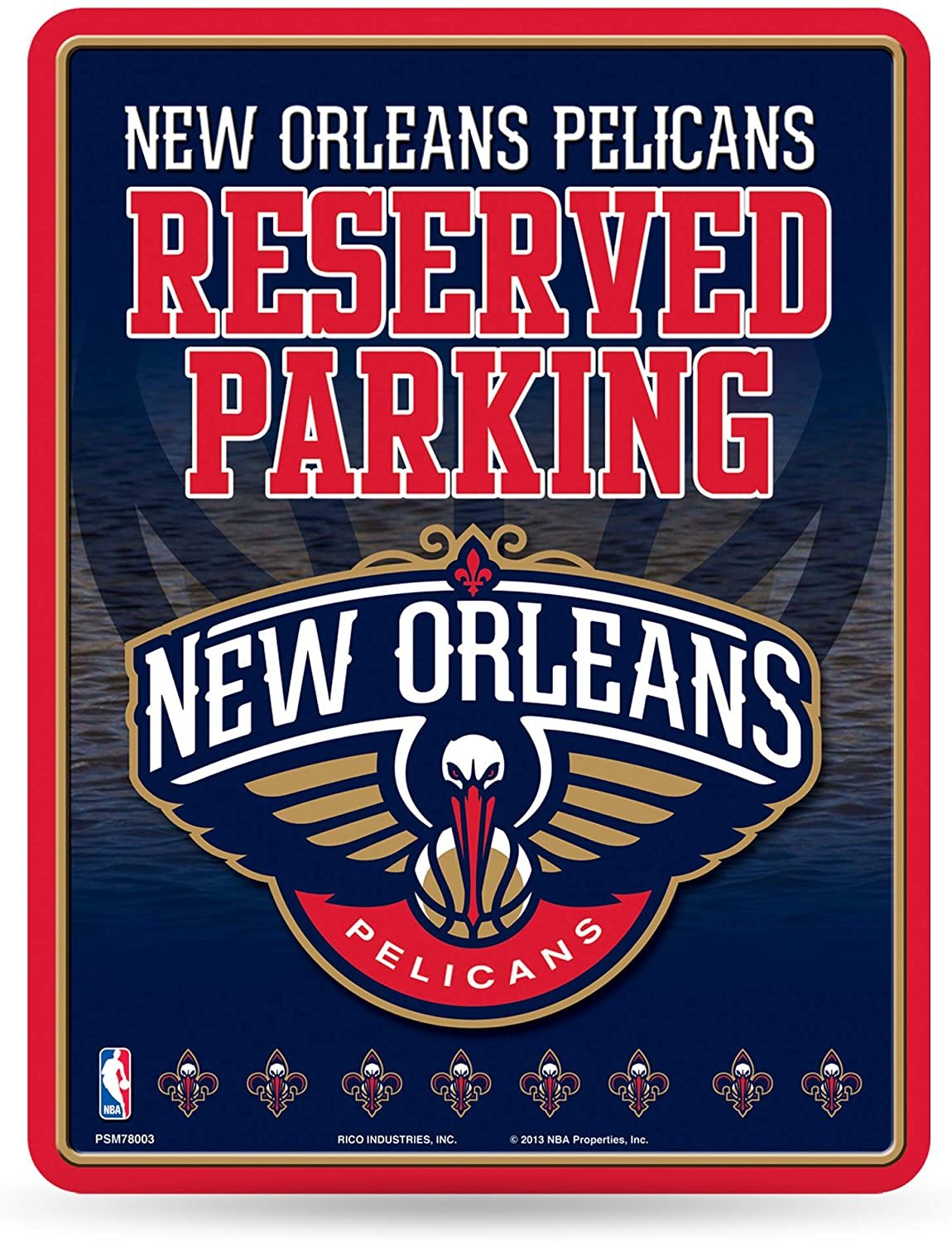 New Orleans Pelicans 8.5-Inch by 11-Inch Metal Parking Sign Décor