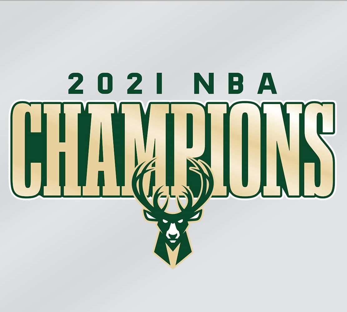 Milwaukee Bucks 2021 NBA Champions 3.5 x 3.5 Inch Vinyl Cling Decal