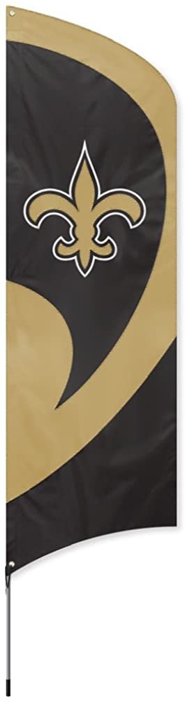 New Orleans Saints Tall Team Flag Tailgating Flag Kit 8.5 x 2.5 feet with Pole