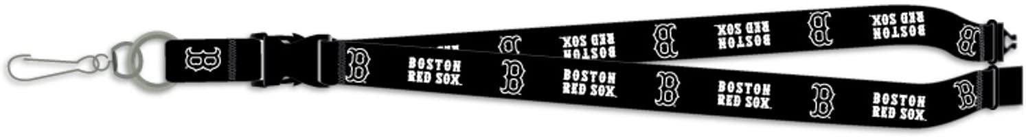 Boston Red Sox Blackout Style Lanyard Keychain Double Sided Breakaway Safety Design Adult 18 Inch